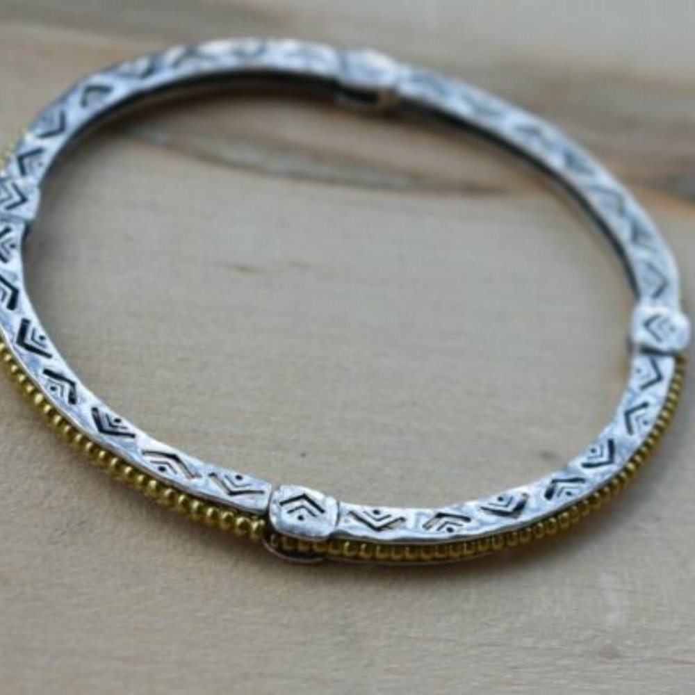 Silpada Designs .925 Sterling Silver and Brass Stretch Bangle B2313